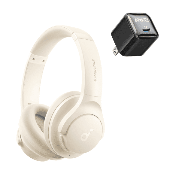 Soundcore Q20i Wireless Noise Cancelling Over-Ear Headphones with USB C charger, 40 Hours Long Battery, Hi-Res Audio & Deep Bass, Customizable Sound via App, Designed for Business and Travel-White