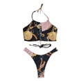 thumbnail image 1 of Qarigey Tankini estampado bohemio cintura alta Split traje de baño Push-up Bra Panty Pool Party traje de baño señora adultos Ropa interior Pantalón sujetador rosa L NO6 Qarigey AP010459-07, 1 of 6