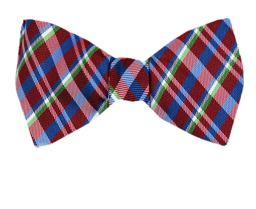 Buyyourties Men's Red and Burgundy Silk Self Tie Bowtie Tie Yourself
