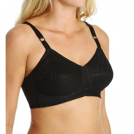 

Women s Rago 2101 Lacette Satin and Lace Wireless Support Bra (Black 48C)