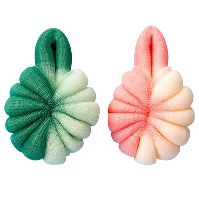 2 bolas de ducha con forma de flor para frotar el baño, malla depuradora para el hogar.
