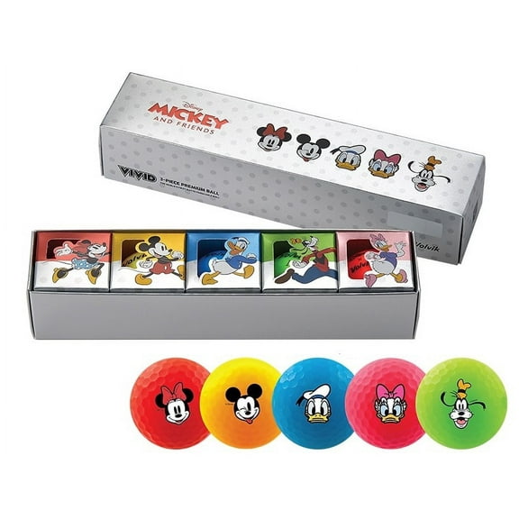 Disney Mickey & Friends Vivid Golf Ball Gift Set (5 Pack)