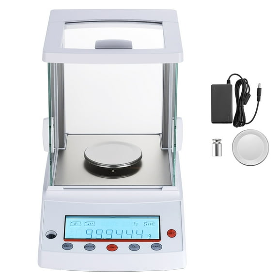 KFFKFF 120 g x 0.1 mg Analytical Balance, High-Precision Digital Lab Scale with Glass Draft Shield, Multi-Unit Measurement for Laboratory, Jewelry, and Pharmacy Applications