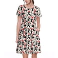 thumbnail image 1 of Balery Christmas Cat Vestidos sueltos de manga corta para mujer, vestidos de verano 2025, vestidos casuales de corte A con vuelo., 1 of 6
