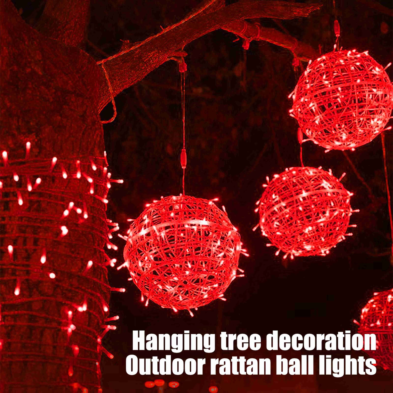 Solar Christmas Ball Lights for Tree Outdoor Lights Solar Sphere String Lights Outside for Window Garden Yard Porch Wedding Party Decorations