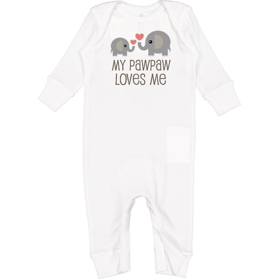 Inktastic My Pawpaw Loves Me Grandchild Baby Romper Coveralls