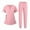 13# Pink, variant on RPVATI Womens Scrub Sets Soft and Stretchy Nurse Uniform Workwear Short Sleeve V-Neck Scrub Tops & Jogger Pants Nursing Breathable Scrub Suit Multi Pockets(Beige,S）