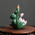 thumbnail image 2 of 1pc Resin Lotus Pond Backflow Incense Burner, Aromatherapy Home Decor (Without Incense), 2 of 6