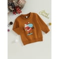 thumbnail image 3 of Wassery Baby Girls Christmas Sweatshirts Santa Claus Print Long Sleeve Pullover 6M 12M 18M 24M 3T Toddler Spring Autumn Loose Fit Tops Infant Christmas Clothes, 3 of 9