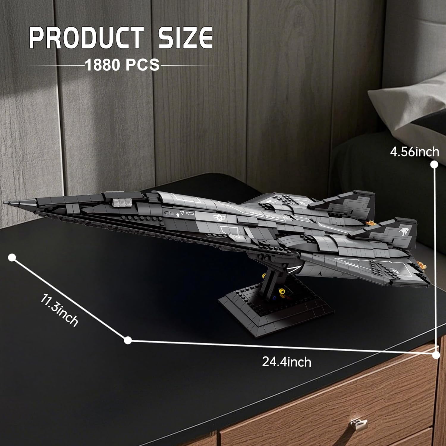 Technic SR-72 Reconnaissance Fighter Jet Building Set, Military Airplane Toys Construction Set 33039, Model Plane Kit Aviation Collection,