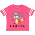 thumbnail image 3 of Inktastic Let it Snow Cute Orange Fox in Hat and Scarf Boys or Girls Toddler T-Shirt, 3 of 5