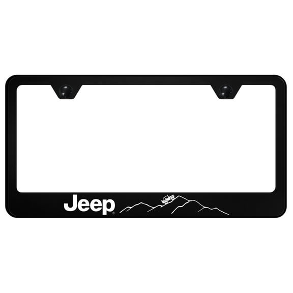 Jeep Mountain UV Print Polycarbonate License Plate Frame (Black)