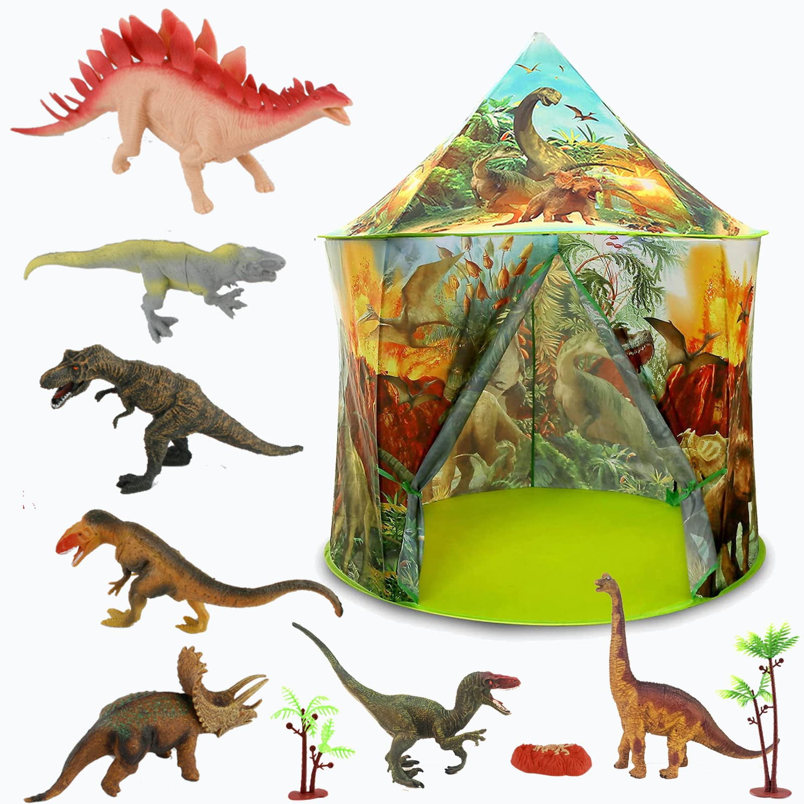 Little Bado Dinosaur Kids Play Pop up Toy Tent with 6 Kids Mini ...