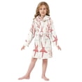 thumbnail image 6 of FORMRS Niños Bathrobe Unisex Hooded Robe Soft Plush Pajamas Sleepwear, Size 10-12T, White Starfish, 6 of 7
