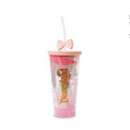 thumbnail image 2 of Disney Disneyland Mickey and Minnie Pink Bow Hello Travel Tumbler with Straw New, 2 of 3