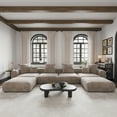 thumbnail image 3 of The Magic Home 4-Seater Convertible Modular U-Shaped Corduroy Sectional Sofa, Brown, 3 of 10