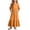 Orange, variant on Auroural Girls Long Dresses Girls Summer Casual Solid Color Dress with Ruffles Short Sleeve Round-Neck Dress for 4-14Y