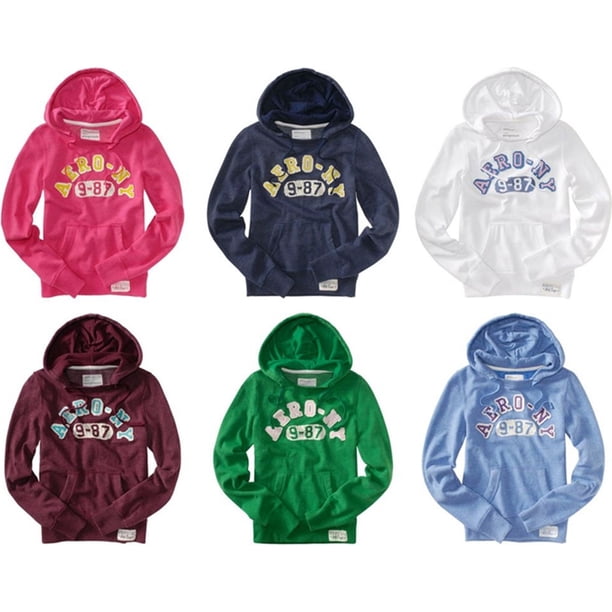 Aeropostale - Sudadera con capucha para mujer Aero Ny, verde, mediana