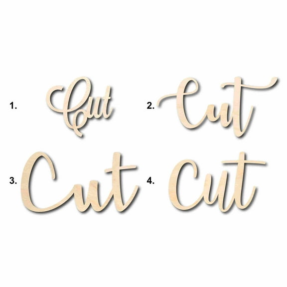 Cut Sign Unfinished Wood Cutout Home Decor DIY Option 4- 18" Wide / 1/8"