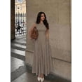 thumbnail image 4 of Women's Sleeveless Midi Dress Cinched Waist A-Line Elegant Summer Casual, 4 of 7