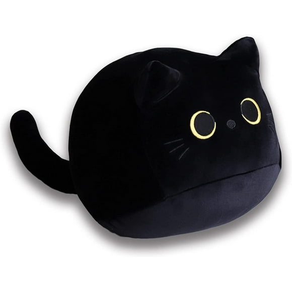 Black cat-shaped pillow doll Creative Cat Shape Pillow, Dolls Plush Toy Black Cat Black Cat Plush Toy Creative Cat Shaped Lumbar Back Support Pillow Decoration Doll Gift Child Gift for Girlfriend Gift
