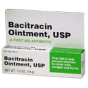 Bacitracin Ointment First Aid Antibiotic, Prevent Infection Minor Cut, 0.5oz (14g) - 5 Pack