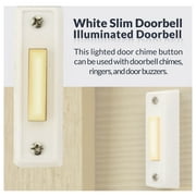 Newhouse Hardware Rectangular Lighted Wired Doorbell Push Button, White
