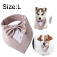 thumbnail image 2 of Bandana de boda para perro, collar para perro con pajarita, disfraz de cumpleaños, esmoquin ajustable para fiesta de mascotas, rayas rosas, 2 of 5