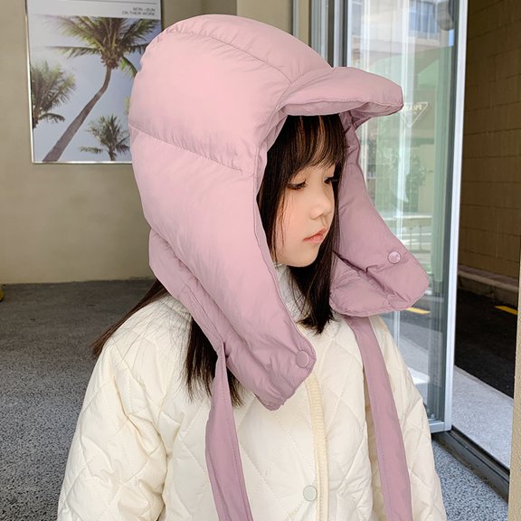 ZHaobin Skiing Children Winter Hat Thicken Cotton Padded Kids Bonnet Hat Ears Protection Outdoor Snow Children Cap for Girls Boys 2-10Y (Pink,2-10Y)