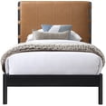thumbnail image 3 of Meridian Furniture Abigail Cognac Vegan Leather Twin Bed, 3 of 8
