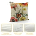 thumbnail image 4 of ONETECH Spring Poppy Flowers Throw Pillow Cover Cushion Case Cotton Linen Home Office Decoration Rectangle, 4 of 5