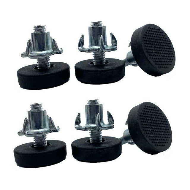 4 tornillos para patas de muebles M6 x 22 + 4 tuercas de garra M6 con tapa ajustable para mesa y silla