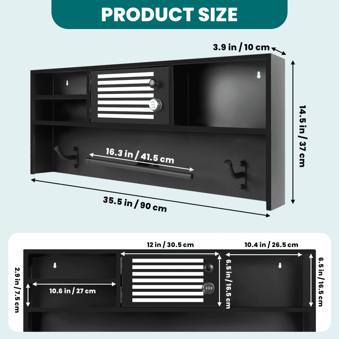 Utility Storage Hanger, Wall-Mount Slim 3.9-Inch Depth, No Assembly Required, Duty Gear Organizer, for Car, Indoor Use