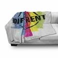 thumbnail image 3 of Saying Soft Flannel Fleece Blanket, Be Different Motivation Statement Creative Grunge Typography Circular Sign Concept, Cozy Plush for Indoor and Outdoor Use, 70" x 90", Multicolor, by Ambesonne, 3 of 6