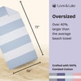 thumbnail image 4 of Toalla de playa Loon & Lake Luxury Block Stripe, 100% algodón, 4 of 9