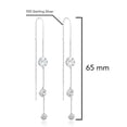 thumbnail image 4 of AeraVida Sparkling Graduated Tiers Cubic Zirconia Sterling Silver Slide-Through Dangle Earrings, 4 of 6