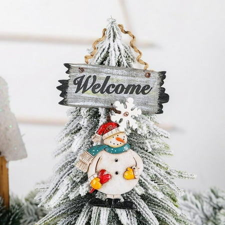 

TUOBARR Christmas Decoration Christmas Resin Wood Painted Pendant Antique Snowman Angel Pendant