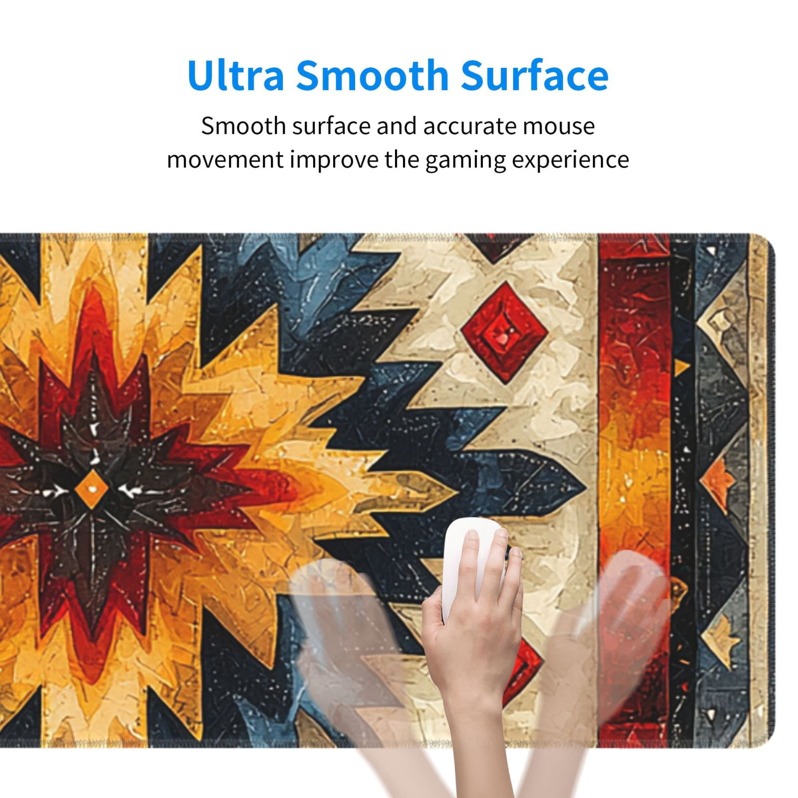 Native Southwest Tribal Patterns Art Mouse Pad Extended Large Gaming Mousepad Non-Slip Rubber Big Keyboard Desk Mat 31.5 X 11.8 Inch