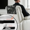thumbnail image 4 of TSOVTHRID Sun Moon Black Print Recliner Headrest Cover Easy Care PU Leather, Wear Resistant & Stain Resistant Couch Chair Head Protector for Sofa 17x27 in, 1 Piece, 4 of 7