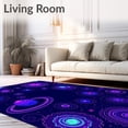 thumbnail image 2 of ODIKA 3'x5' Machine Washable Non-Slip Area Rug, Magical Galaxy Adventure Radiant Floor Featuring Cosmic Wonders High Traffic Rug with Pad, Purple, 691500, 2 of 8