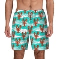 thumbnail image 3 of Uemuo Lobsters Of Turquoise Waves Pattern Mens Swim Trunks Quick Dry Board Shorts with Mesh Lining, Stretch Beach Shorts Quick Dry No-Chafing Board Shorts-3X-Large, 3 of 9