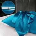 thumbnail image 5 of REGALWOVEN 2PCS Satin Pillowcases for Hair & Skin, Luxury Silky Pillow Cover with Closure, Satin Pillow Cases Peacock Blue Standard, 5 of 8