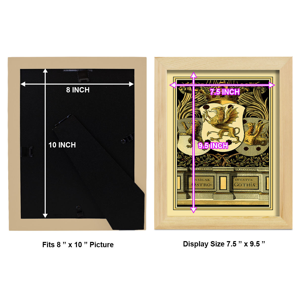 Family Crest II -Framed Print w/glass-Natural Wood