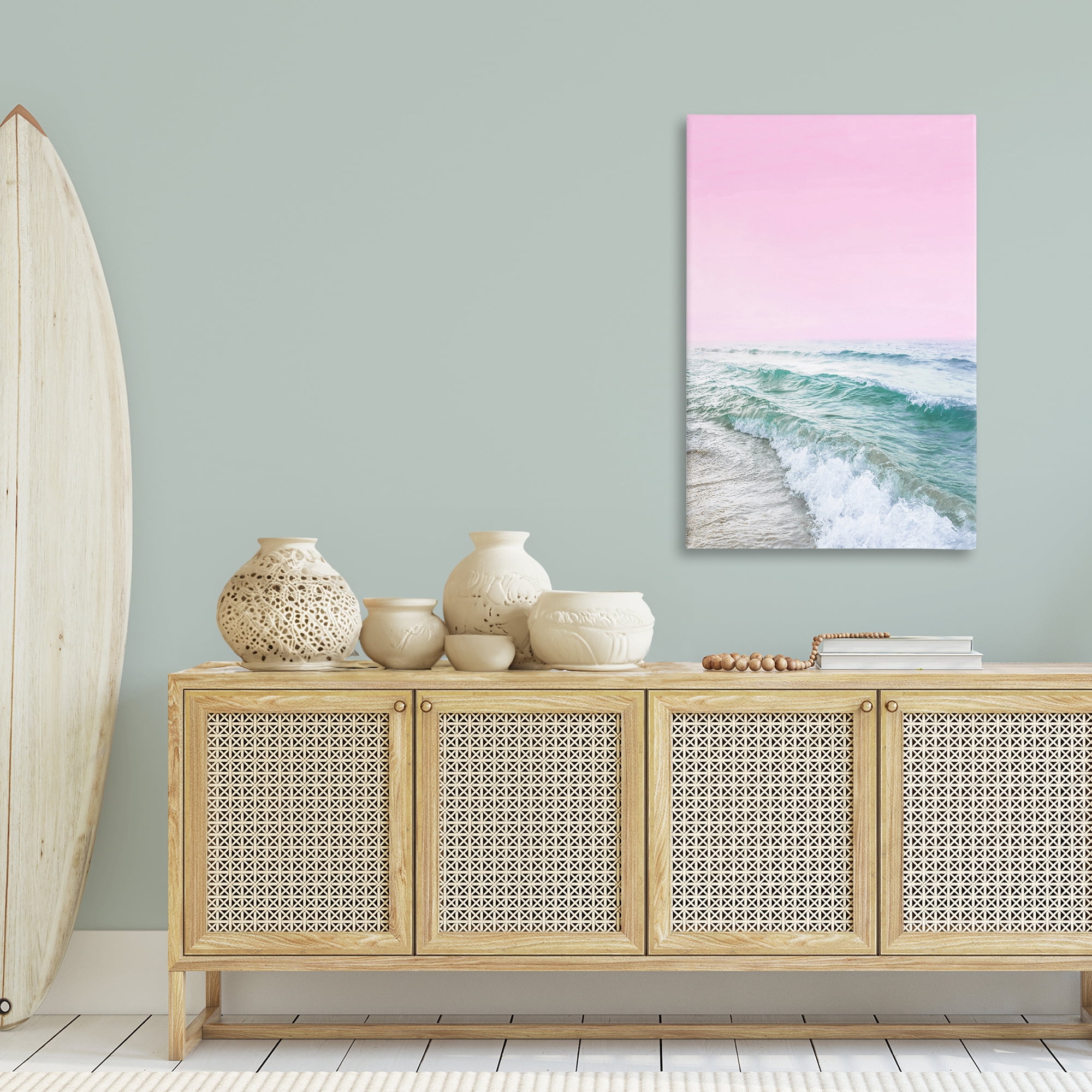 Stupell Industries Pink Winter Sea Coastal Photography Gallery Wrapped Canvas Art Print Wall Art, 30 x 45