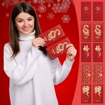 10Pcs Chinese Red Envelopes Lucky Money Envelopes Wedding Red Packet for New Year Wedding