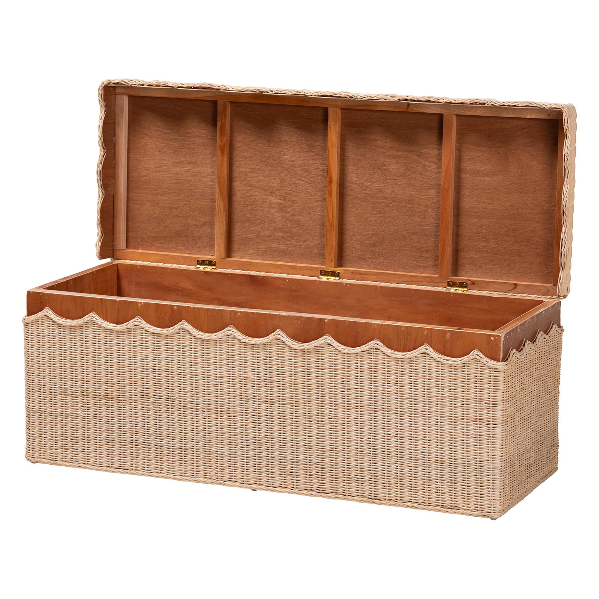 bali & pari Damita Boho Storage Bench, 18"H, Natural