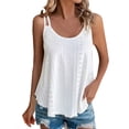 thumbnail image 1 of Playeras,Blusas y Tops,Ropa para Mujer Damas Camisetas Chalecos para mujer Verano Casual Moda Tops Correa Gasa Sin mangas Camiseta sin mangas (White, S), 1 of 6