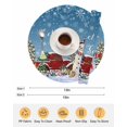 thumbnail image 6 of 15 Inch Round Placemats Set of 4, Blue Snowman Christmas Non Slip Heat Insulation PP Table Mats, Snowflake Red Truck Xmas Tree Gifts Washable Place Mats for Kitchen Dining Party Table Decor, 6 of 7