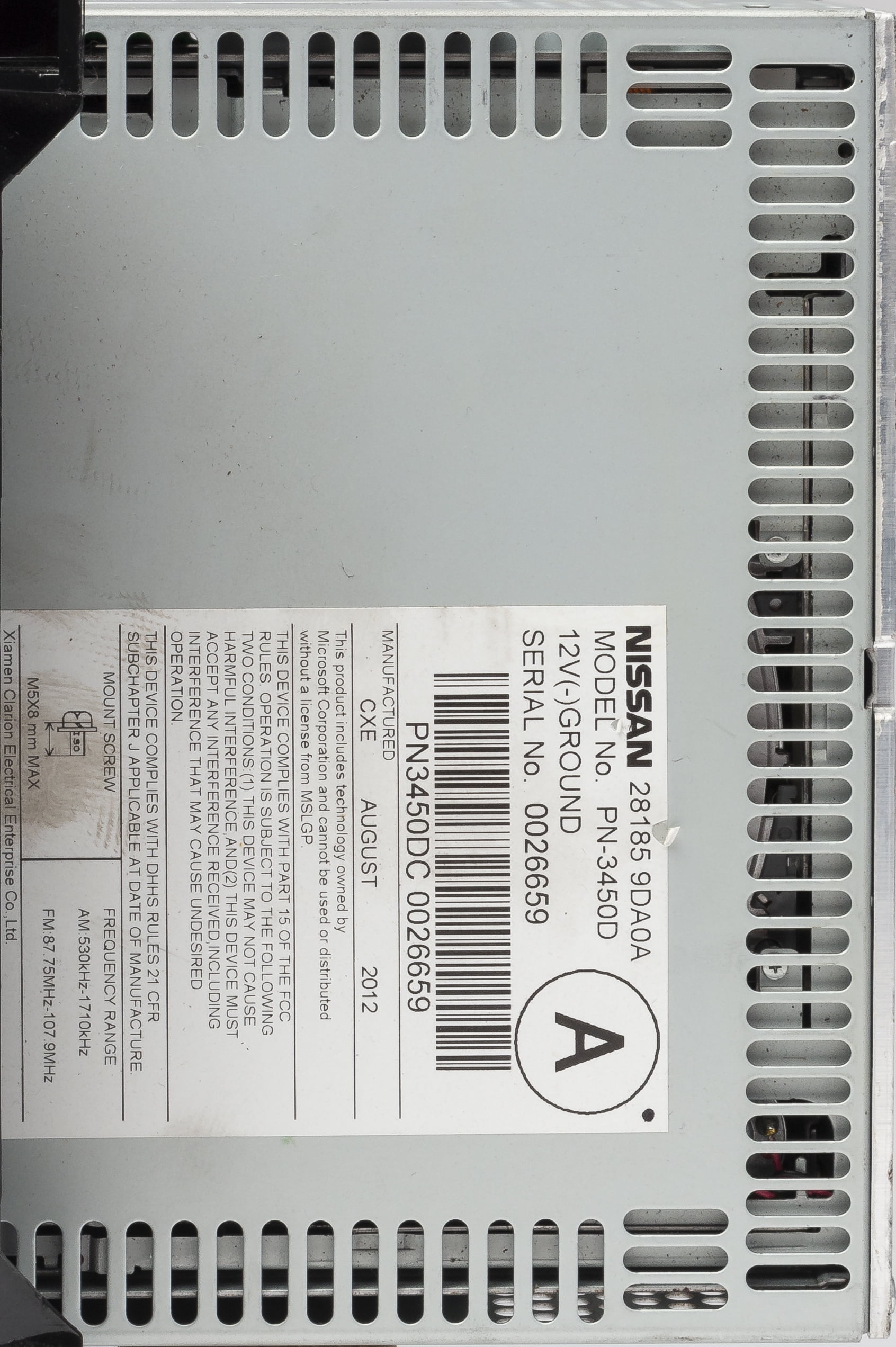 Restored 2012-2014 Nissan Maxima AM FM Radio 6 Disc CD Player Auxiliary Input 28185-9DA0A (Refurbished)