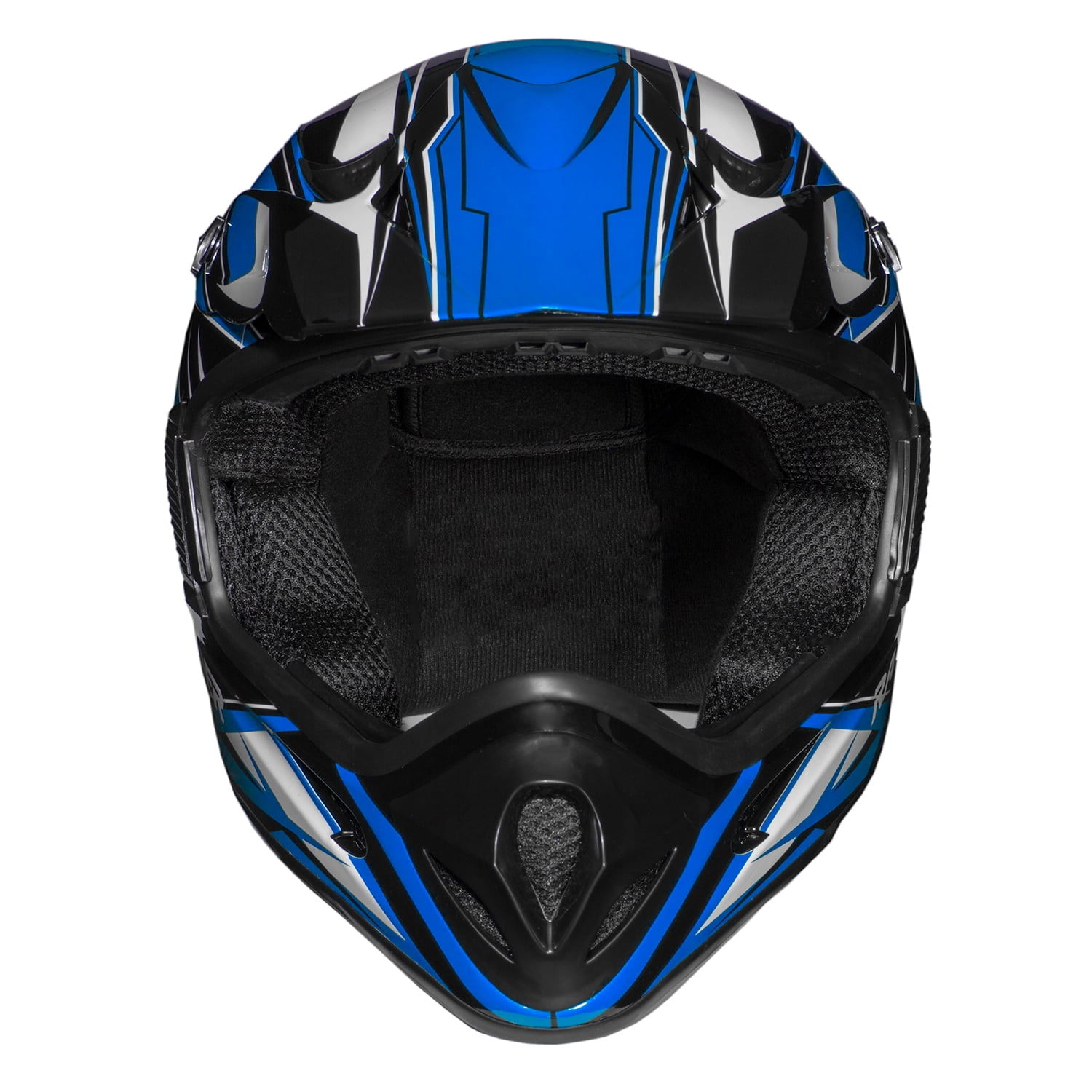 Raider Motocross RX1 ATV Off-Road Open Face Helmet DOT Approved - Blue - Small